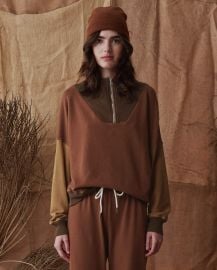 The Great The Colorblock Trail Sweatshirt in Heritage Brown at The Great.